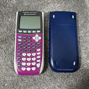 Texas Instruments TI-84 Plus Graphing Calculator Silver Edition with Cover WORKS